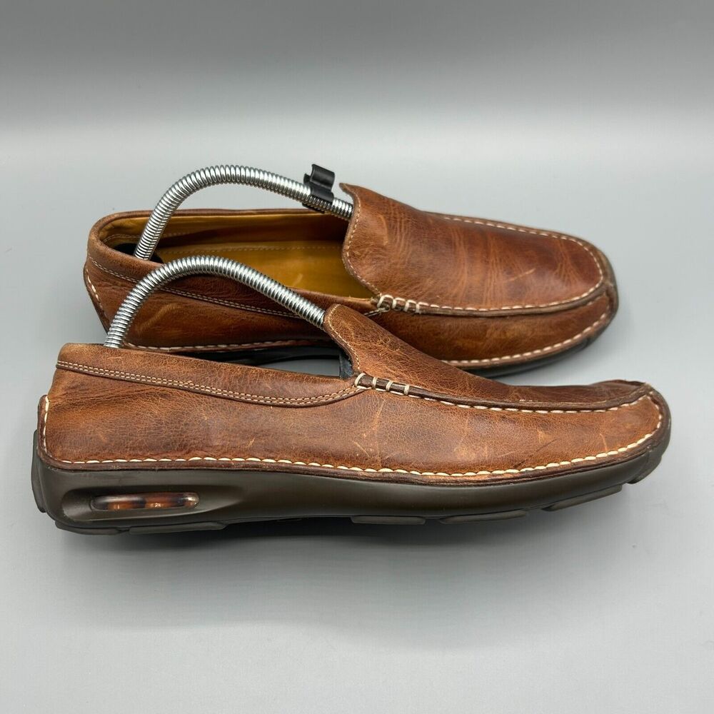 Cole Haan Chestnut Brown Leather Slip-On Driving Loafers